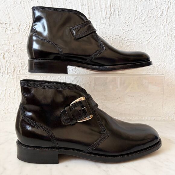 Vintage Florsheim Imperial Guardsman Boot Size 9 Black Leather Monk Strap Unworn main image 5